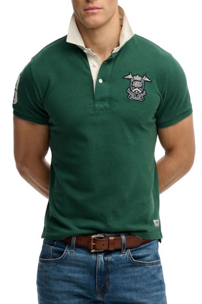 SUPERDRY D1 OVIN VINTAGE PIQUE RUGBY POLO T-SHIRT ΜΠΛΟΥΖΑ ΑΝΔΡΙΚΗ GREEN