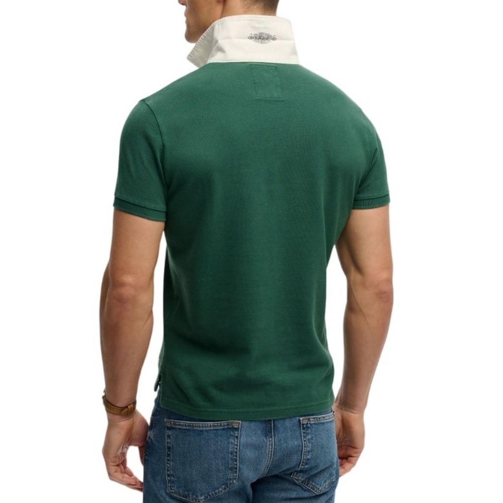 SUPERDRY D1 OVIN VINTAGE PIQUE RUGBY POLO T-SHIRT ΜΠΛΟΥΖΑ ΑΝΔΡΙΚΗ GREEN