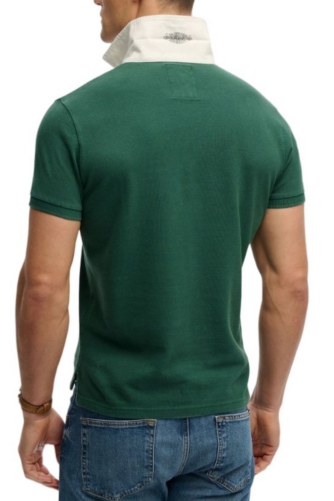 SUPERDRY D1 OVIN VINTAGE PIQUE RUGBY POLO T-SHIRT ΜΠΛΟΥΖΑ ΑΝΔΡΙΚΗ GREEN