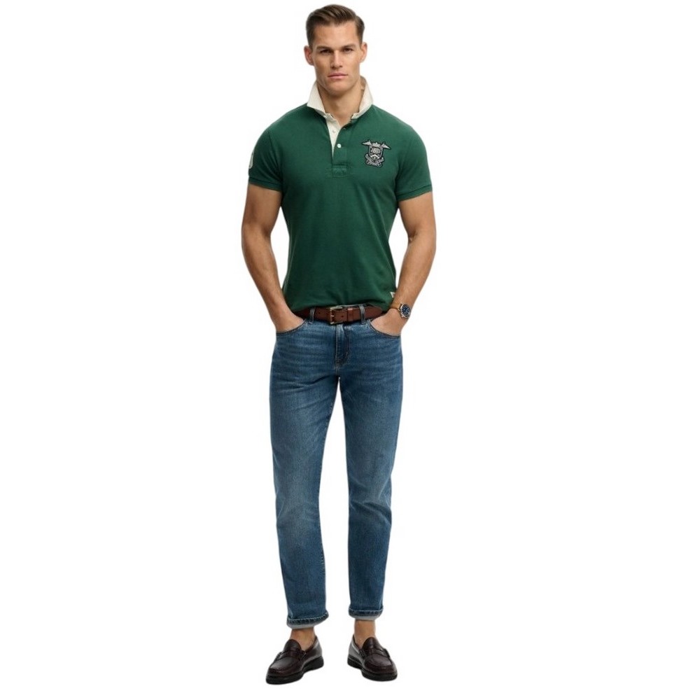 SUPERDRY D1 OVIN VINTAGE PIQUE RUGBY POLO T-SHIRT ΜΠΛΟΥΖΑ ΑΝΔΡΙΚΗ GREEN