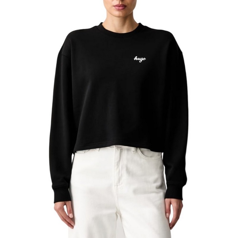 HUGO BOSS DAMASWEE SWEATSHIRT ΜΠΛΟΥΖΑ ΦΟΥΤΕΡ ΓΥΝΑΙΚΕΙΑ BLACK