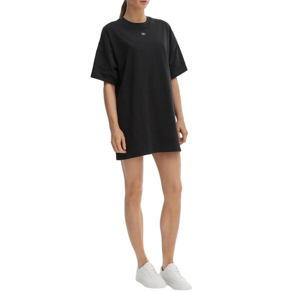 CALVIN KLEIN JEANS WOVEN LABEL OVERSIZED TEE DRESS ΦΟΡΕΜΑ ΓΥΝΑΙΚΕΙΟ BLACK