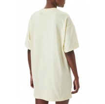 CALVIN KLEIN JEANS WOVEN LABEL OVERSIZED TEE DRESS ΦΟΡΕΜΑ ΓΥΝΑΙΚΕΙΟ YELLOW