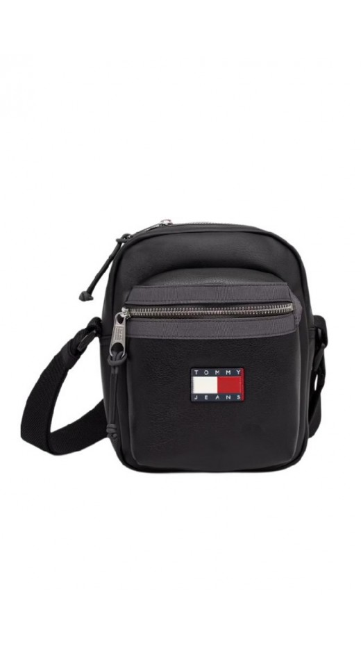 TOMMY JEANS ELEVATED PU REPORTER ΤΣΑΝΤΑ ΑΝΔΡΙΚΗ BLACK