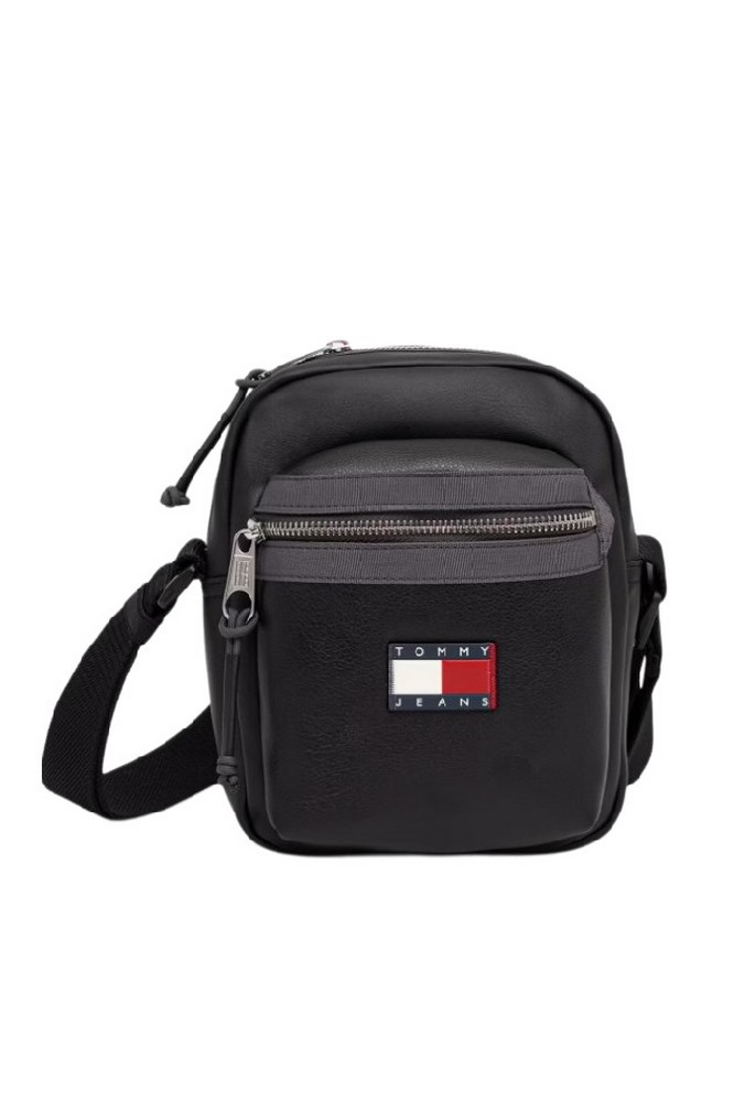 TOMMY JEANS ELEVATED PU REPORTER ΤΣΑΝΤΑ ΑΝΔΡΙΚΗ BLACK