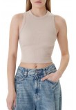 GUESS EDIE TANK ΤΟΠ ΓΥΝΑΙΚΕΙΟ BEIGE