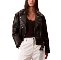 CALVIN KLEIN FAUX LEATHER MOTO JACKET W/BEL ΜΠΟΥΦΑΝ ΓΥΝΑΙΚΕΙΟ BLACK
