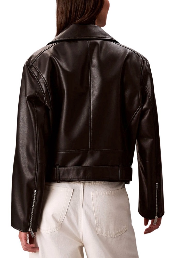 CALVIN KLEIN FAUX LEATHER MOTO JACKET W/BEL ΜΠΟΥΦΑΝ ΓΥΝΑΙΚΕΙΟ BLACK
