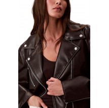 CALVIN KLEIN FAUX LEATHER MOTO JACKET W/BEL ΜΠΟΥΦΑΝ ΓΥΝΑΙΚΕΙΟ BLACK