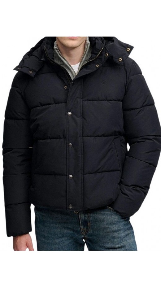 SUPERDRY PREMIUM HOOD PUFFER JKT ΜΠΟΥΦΑΝ ΑΝΔΡΙΚΟ BLACK