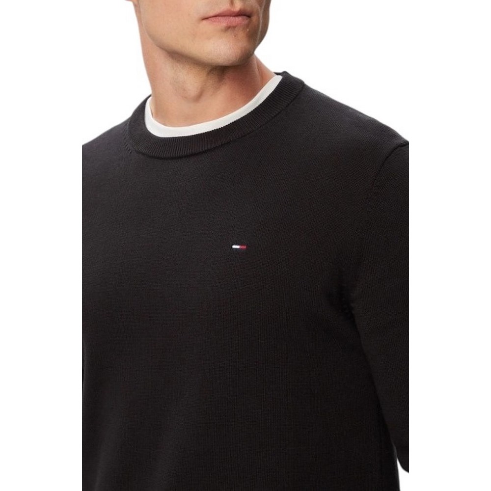 TOMMY JEANS SLIM ESS LIGHT SWEATER EXT ΠΛΕΚΤΗ ΜΠΛΟΥΖΑ ΑΝΔΡΙΚΗ BLACK