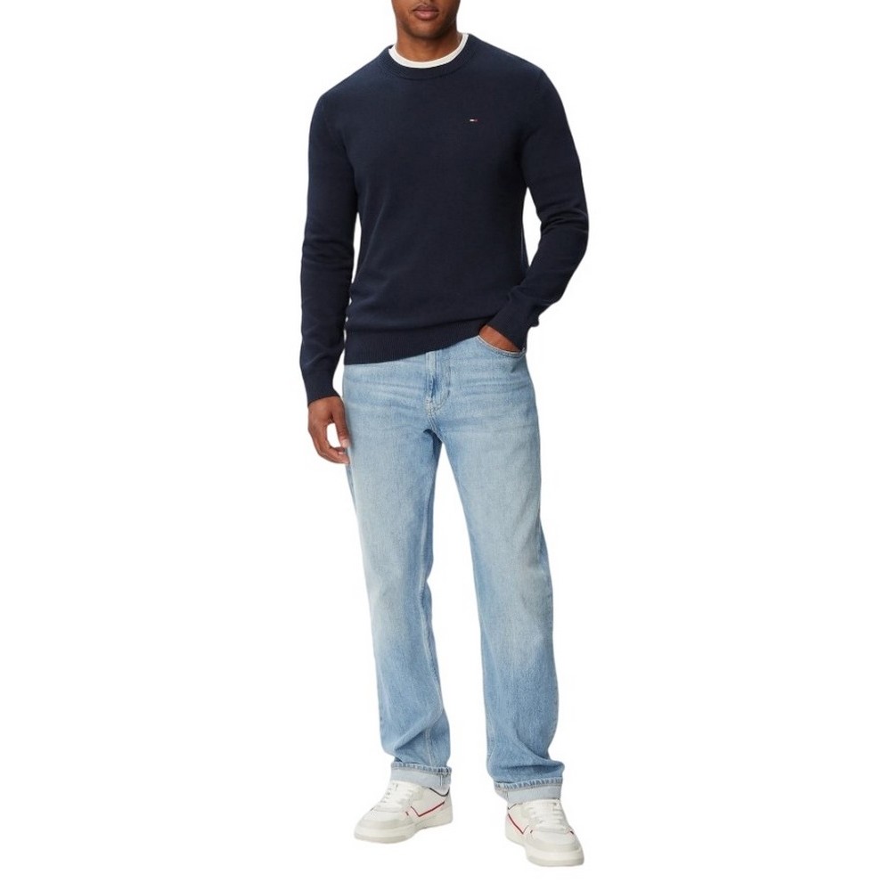 TOMMY JEANS SLIM ESS LIGHT SWEATER EXT ΠΛΕΚΤΗ ΜΠΛΟΥΖΑ ΑΝΔΡΙΚΗ NAVY