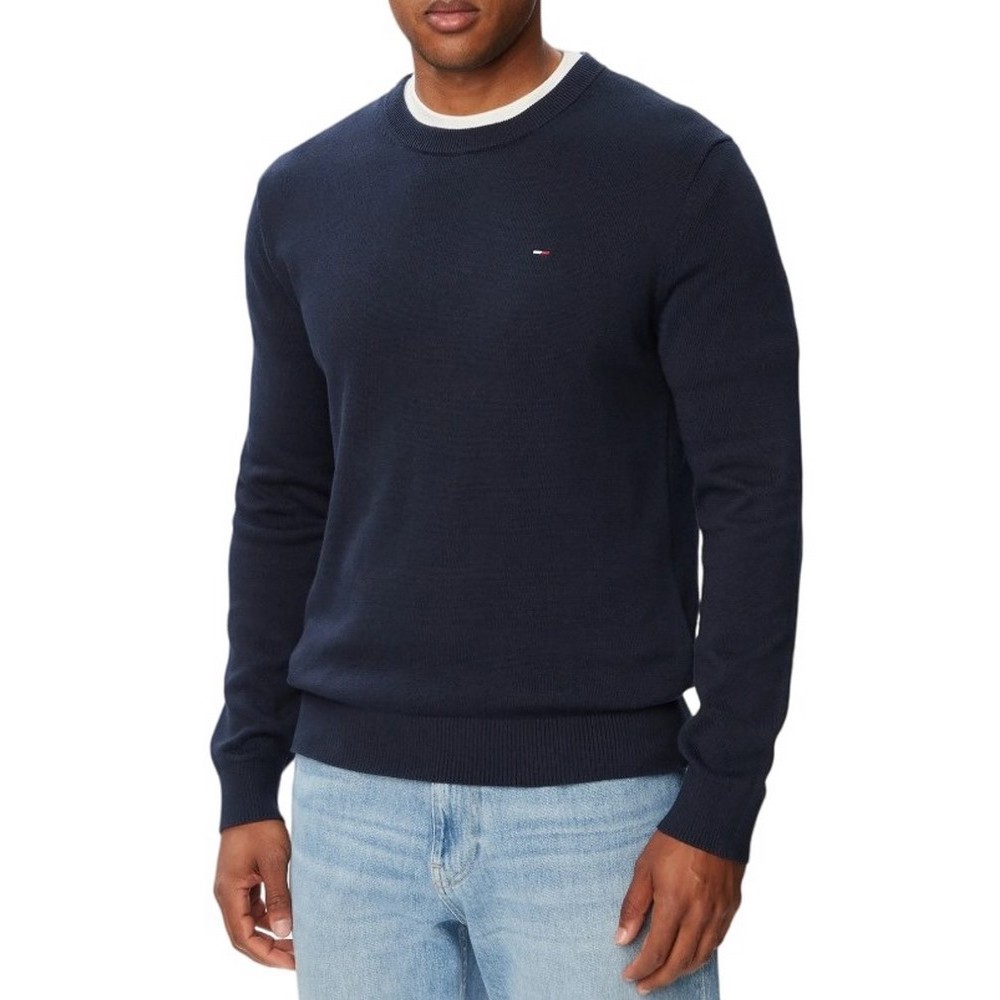 TOMMY JEANS SLIM ESS LIGHT SWEATER EXT ΠΛΕΚΤΗ ΜΠΛΟΥΖΑ ΑΝΔΡΙΚΗ NAVY