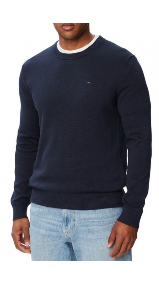 TOMMY JEANS SLIM ESS LIGHT SWEATER EXT ΠΛΕΚΤΗ ΜΠΛΟΥΖΑ ΑΝΔΡΙΚΗ NAVY