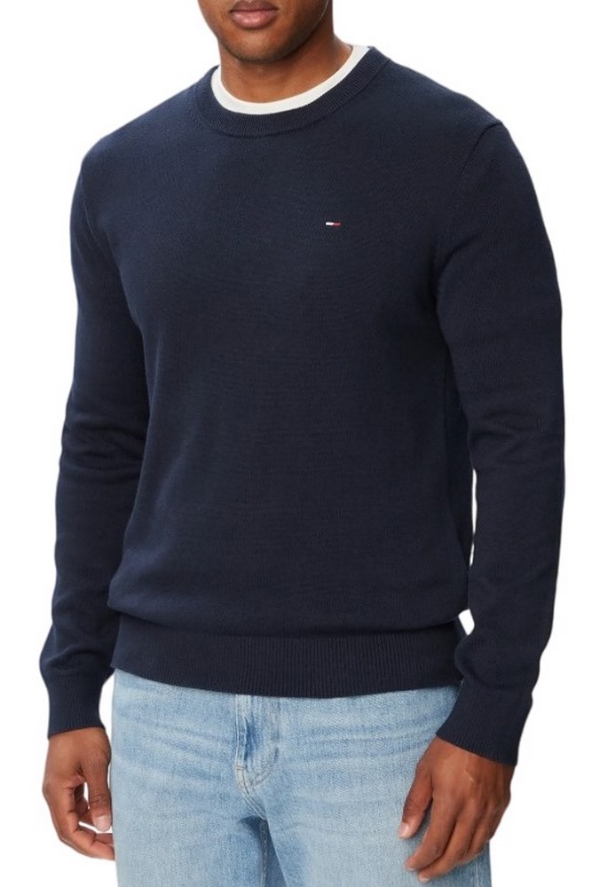 TOMMY JEANS SLIM ESS LIGHT SWEATER EXT ΠΛΕΚΤΗ ΜΠΛΟΥΖΑ ΑΝΔΡΙΚΗ NAVY