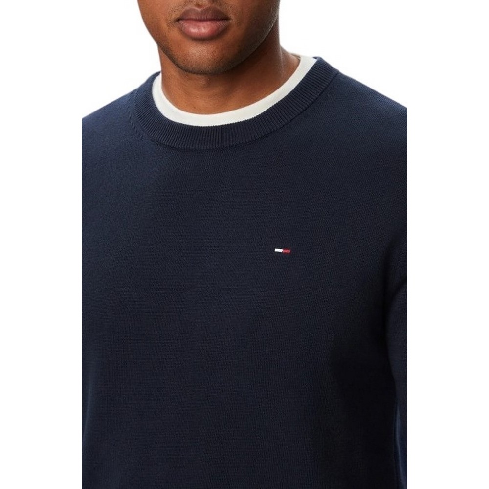 TOMMY JEANS SLIM ESS LIGHT SWEATER EXT ΠΛΕΚΤΗ ΜΠΛΟΥΖΑ ΑΝΔΡΙΚΗ NAVY