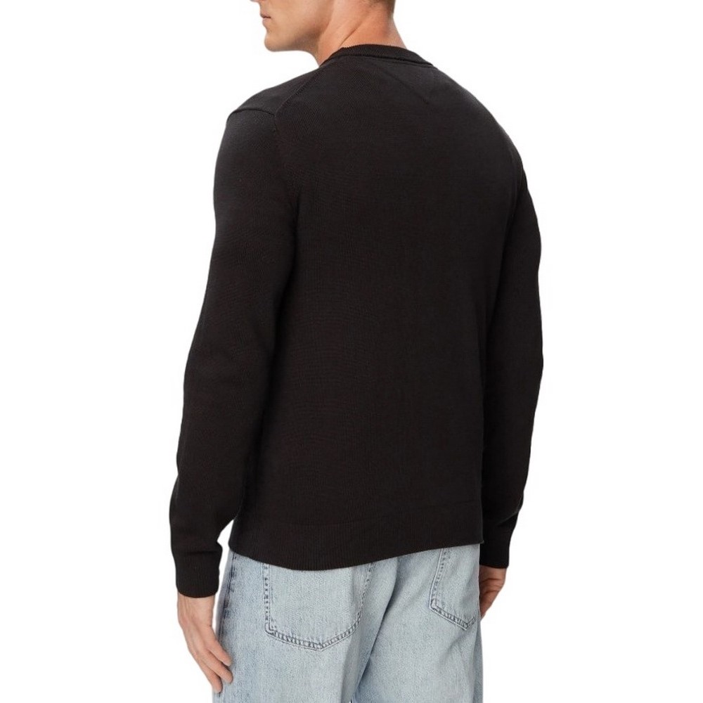 TOMMY JEANS SLIM ESS LIGHT SWEATER EXT ΠΛΕΚΤΗ ΜΠΛΟΥΖΑ ΑΝΔΡΙΚΗ BLACK