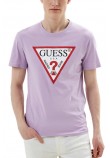 GUESS CN SS ORIGINAL LOGO TEE T-SHIRT ΑΝΔΡΙΚΟ LILA