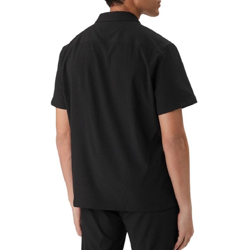 CALVIN KLEIN SOLID SEERSUCKER CLASSIC SHIRT ΚΟΝΤΟΜΑΝΙΚΟ ΠΟΥΚΑΜΙΣΟ ΑΝΔΡΙΚΟ BLACK