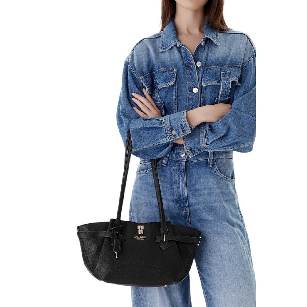 GUESS YESBA GRLFRND SHOULDER SATCHEL ΤΣΑΝΤΑ ΓΥΝΑΙΚΕΙΑ BLACK