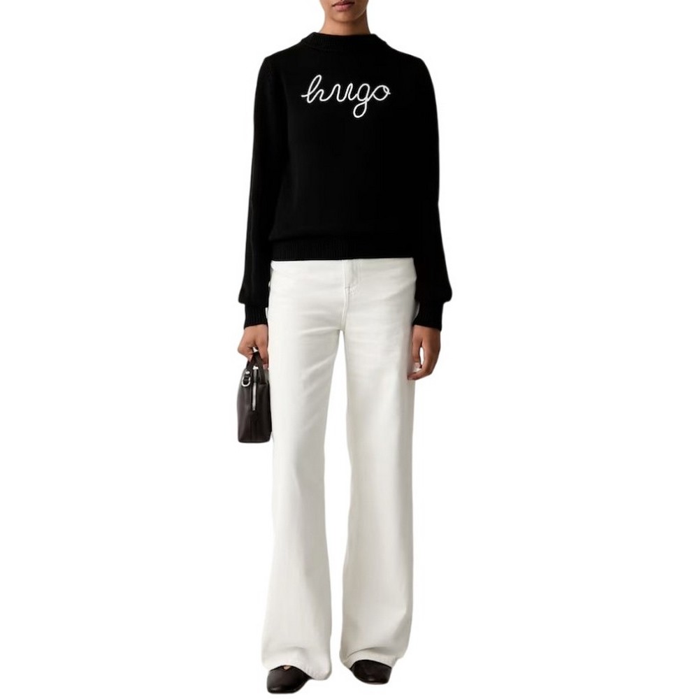 HUGO BOSS SAJE B SWEATER ΜΠΛΟΥΖΑ ΠΛΕΚΤΗ ΓΥΝΑΙΚΕΙΑ BLACK