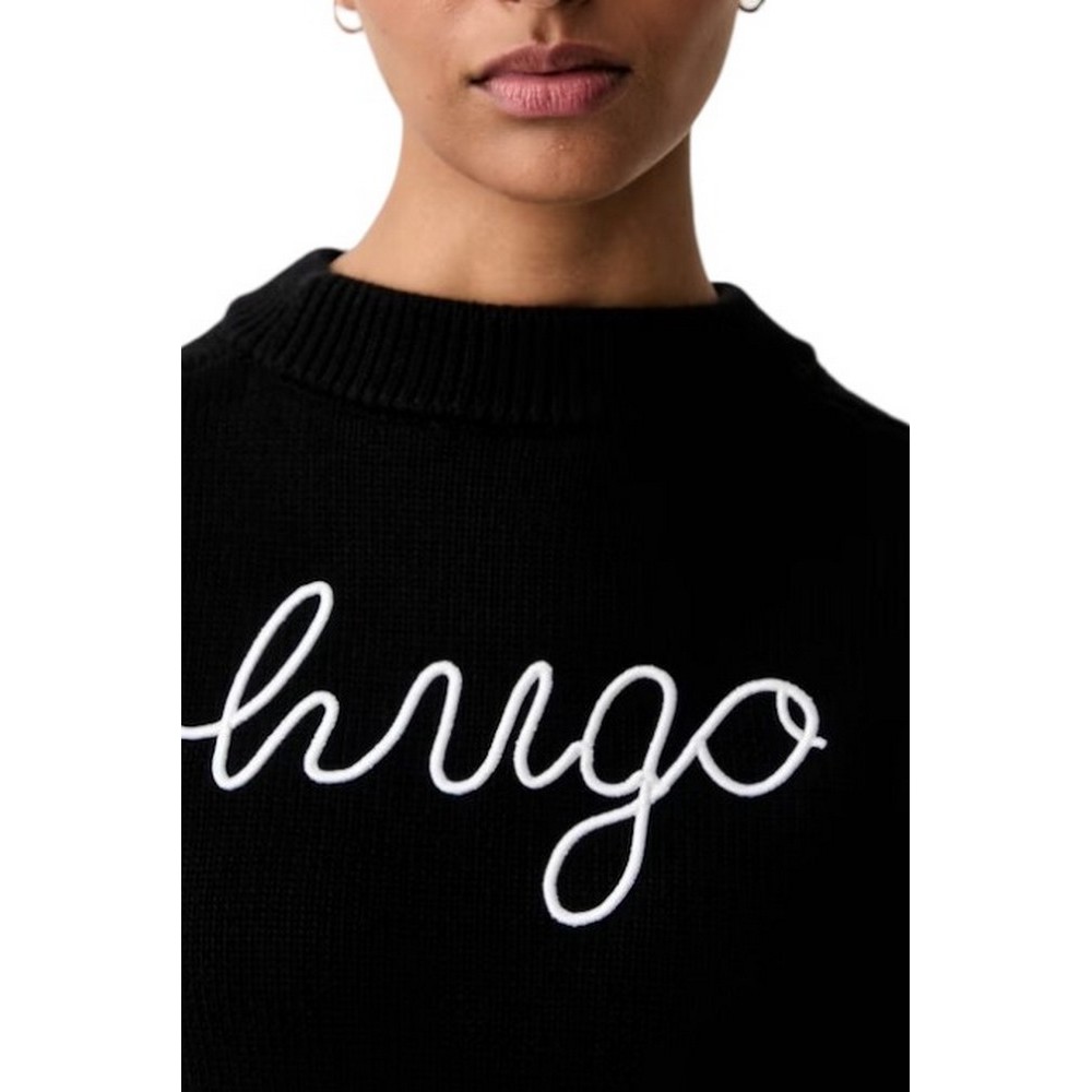 HUGO BOSS SAJE B SWEATER ΜΠΛΟΥΖΑ ΠΛΕΚΤΗ ΓΥΝΑΙΚΕΙΑ BLACK