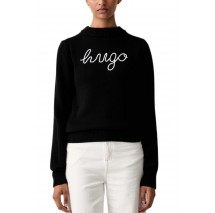 HUGO BOSS SAJE B SWEATER ΜΠΛΟΥΖΑ ΠΛΕΚΤΗ ΓΥΝΑΙΚΕΙΑ BLACK
