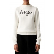 HUGO BOSS SAJE B SWEATER ΜΠΛΟΥΖΑ ΠΛΕΚΤΗ ΓΥΝΑΙΚΕΙΑ WHITE