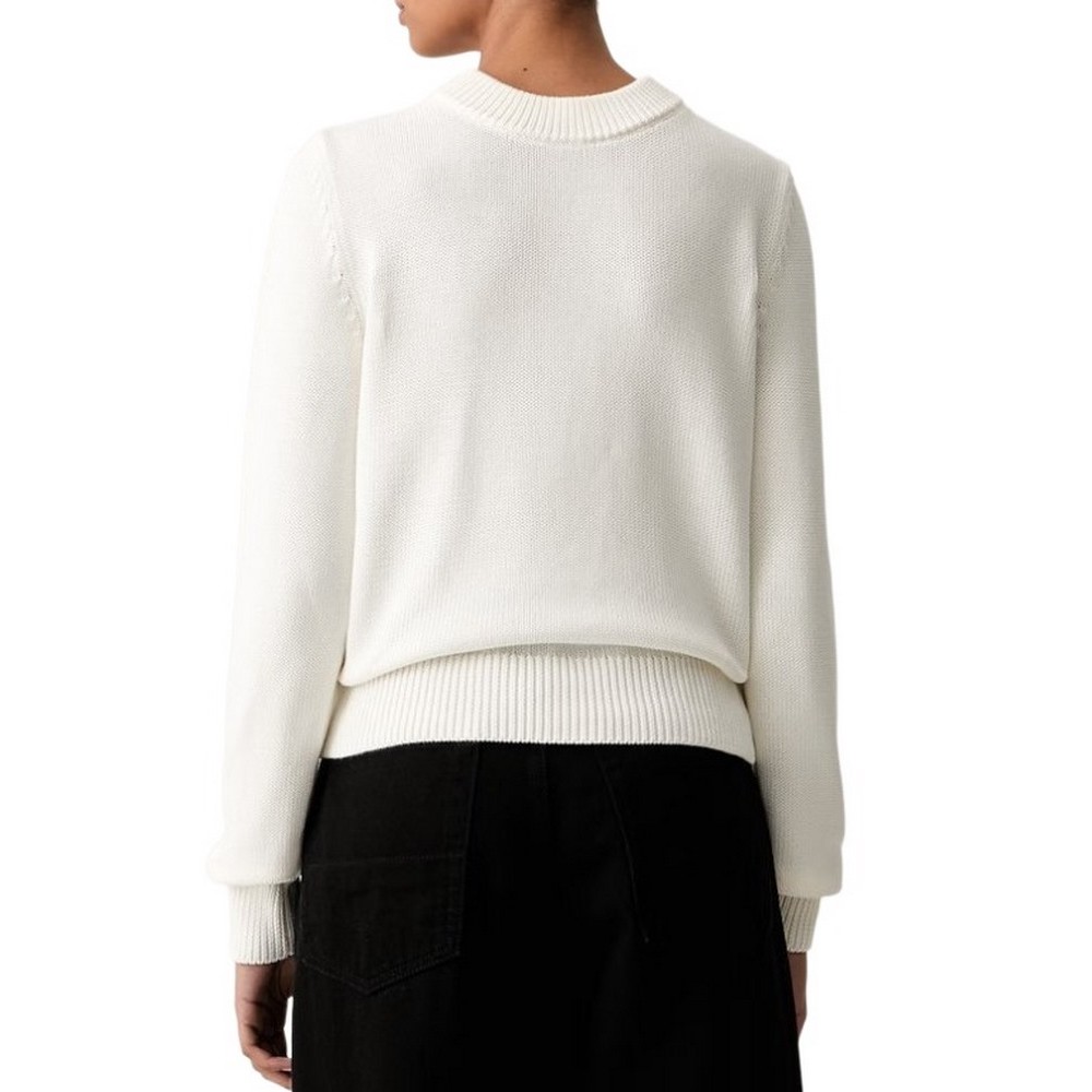 HUGO BOSS SAJE B SWEATER ΜΠΛΟΥΖΑ ΠΛΕΚΤΗ ΓΥΝΑΙΚΕΙΑ WHITE