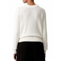 HUGO BOSS SAJE B SWEATER ΜΠΛΟΥΖΑ ΠΛΕΚΤΗ ΓΥΝΑΙΚΕΙΑ WHITE