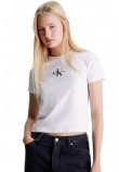 CALVIN KLEIN JEANS MONOLOGO BABY T-SHIRT ΜΠΛΟΥΖΑ ΓΥΝΑΙΚΕΙΑ BRIGHT WHITE