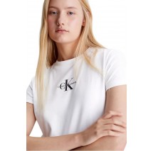 CALVIN KLEIN JEANS MONOLOGO BABY T-SHIRT ΜΠΛΟΥΖΑ ΓΥΝΑΙΚΕΙΑ BRIGHT WHITE