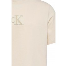 CALVIN KLEIN JEANS SS GIFT GIVING 20S EASY TEE T-SHIRT ΜΠΛΟΥΖΑ ΑΝΔΡΙΚΗ ECRU