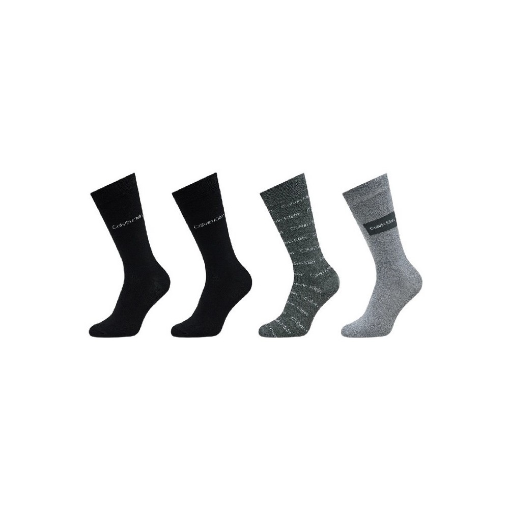 CALVIN KLEIN JEANS CK MEN SOCK 4P ALL OVER LOGO GIFTBOX ΚΑΛΤΣΕΣ ΑΝΔΡΙΚΕΣ MULTI