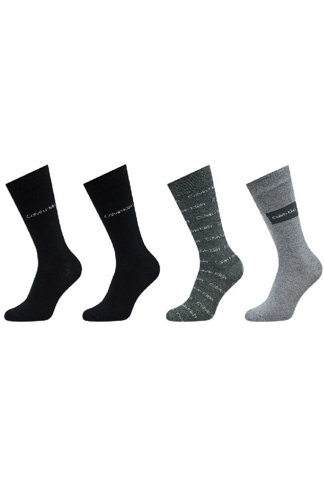 CALVIN KLEIN JEANS CK MEN SOCK 4P ALL OVER LOGO GIFTBOX ΚΑΛΤΣΕΣ ΑΝΔΡΙΚΕΣ MULTI