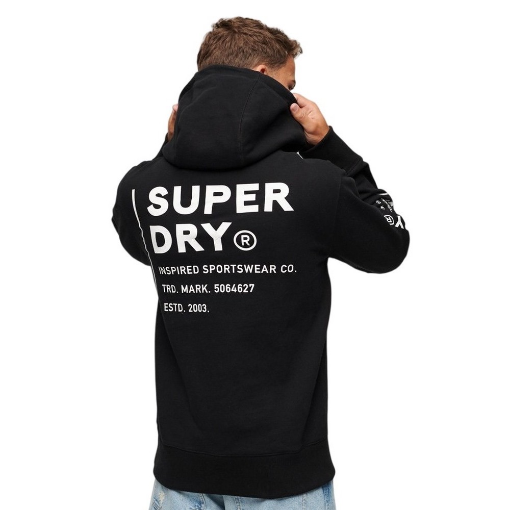 SUPERDRY UTILITY SPORT LOGO ΜΠΛΟΥΖΑ ΦΟΥΤΕΡ ΑΝΔΡΙΚΗ BLACK