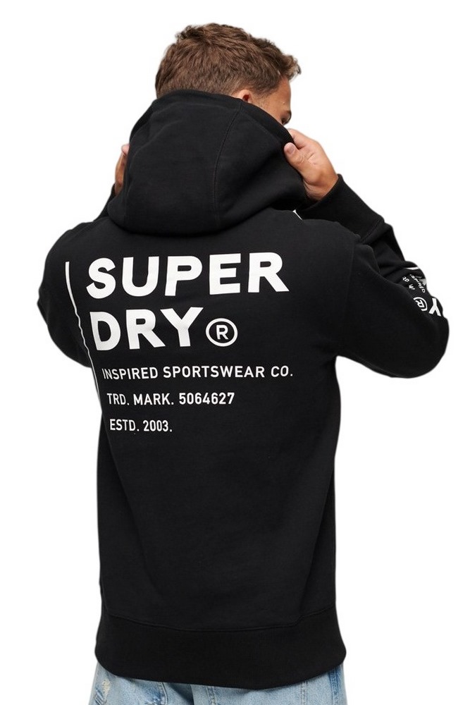 SUPERDRY D3 SDCD UTILITY SPORT LOGO LOOSE HOOD ΜΠΛΟΥΖΑ ΦΟΥΤΕΡ ΑΝΔΡΙΚΗ BLACK