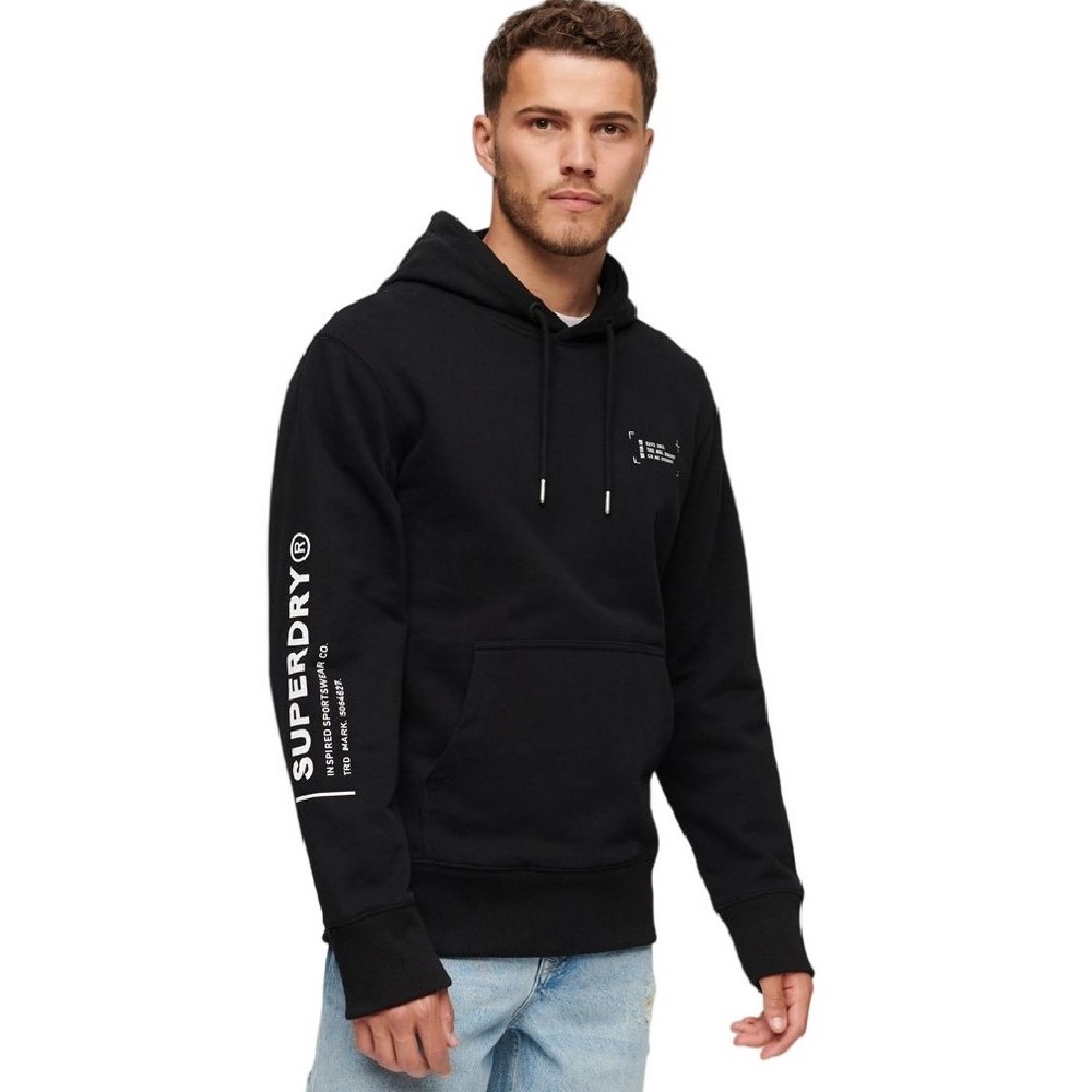 SUPERDRY UTILITY SPORT LOGO ΜΠΛΟΥΖΑ ΦΟΥΤΕΡ ΑΝΔΡΙΚΗ BLACK