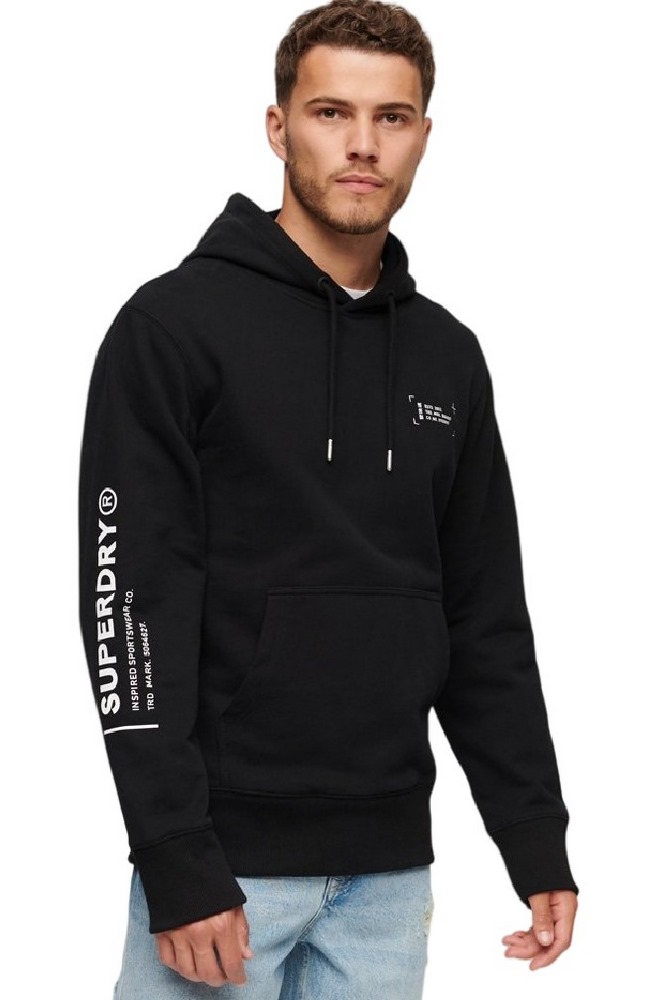 SUPERDRY D3 SDCD UTILITY SPORT LOGO LOOSE HOOD ΜΠΛΟΥΖΑ ΦΟΥΤΕΡ ΑΝΔΡΙΚΗ BLACK