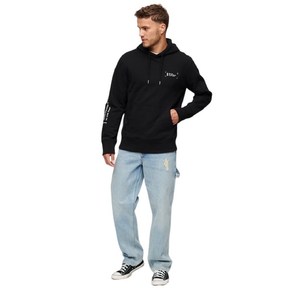 SUPERDRY UTILITY SPORT LOGO ΜΠΛΟΥΖΑ ΦΟΥΤΕΡ ΑΝΔΡΙΚΗ BLACK