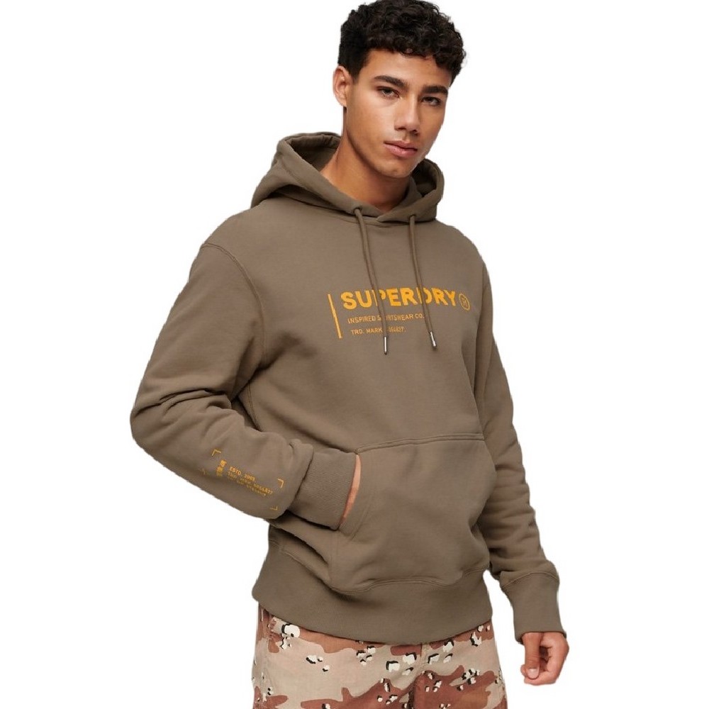 SUPERDRY UTILITY SPORT LOGO ΜΠΛΟΥΖΑ ΦΟΥΤΕΡ ΑΝΔΡΙΚΗ BROWN