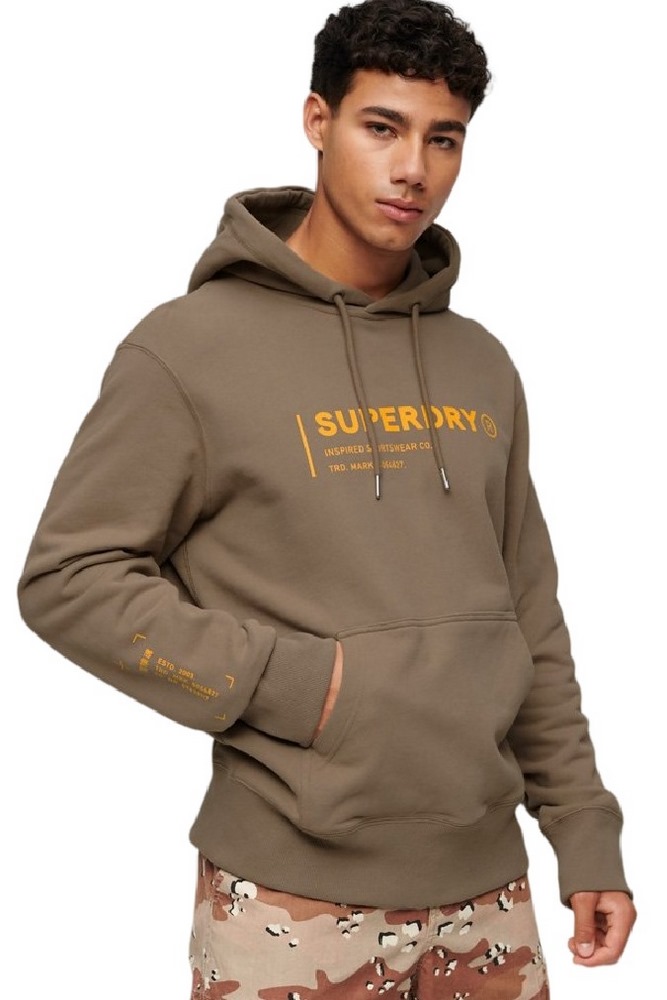 SUPERDRY UTILITY SPORT LOGO ΜΠΛΟΥΖΑ ΦΟΥΤΕΡ ΑΝΔΡΙΚΗ BROWN