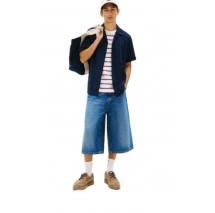 TOMMY JEANS REG EMBRODRD SHIRT ΠΟΥΚΑΜΙΣΟ ΚΟΝΤΟΜΑΝΙΚΟ ΑΝΔΡΙΚΟ NAVY