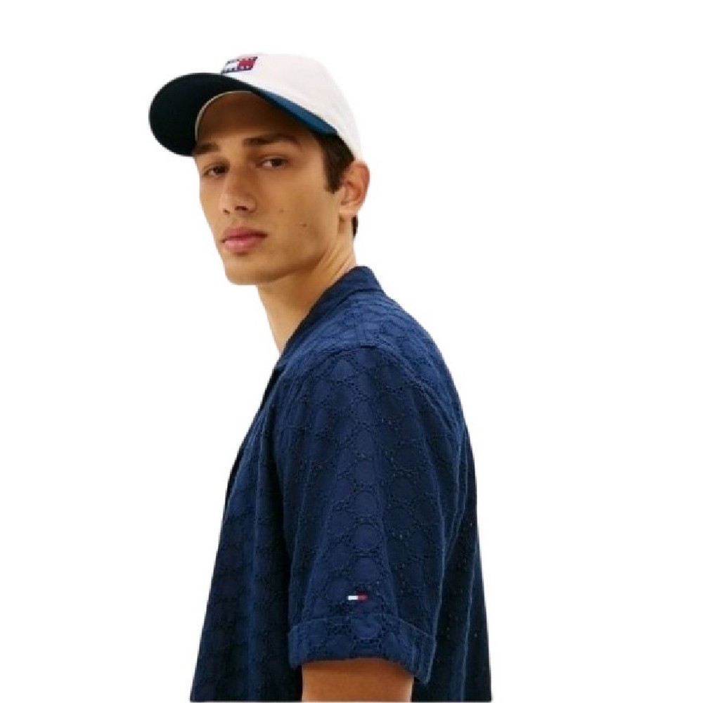 TOMMY JEANS REG EMBRODRD SHIRT ΠΟΥΚΑΜΙΣΟ ΚΟΝΤΟΜΑΝΙΚΟ ΑΝΔΡΙΚΟ NAVY