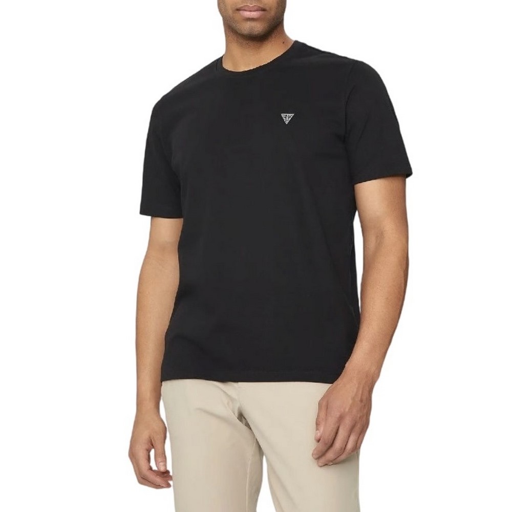 GUESS CN PATCH TEE T-SHIRT ΜΠΛΟΥΖΑ ΑΝΔΡΙΚΗ BLACK