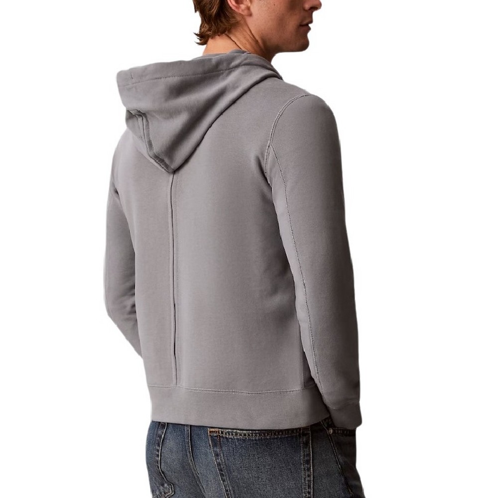 CALVIN KLEIN JEANS LS EU 350TERRY BADGE FZ HOODIE ΖΑΚΕΤΑ ΦΟΥΤΕΡ ΑΝΔΡΙΚΗ STEEL GRAY