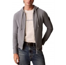 CALVIN KLEIN JEANS LS EU 350TERRY BADGE FZ HOODIE ΖΑΚΕΤΑ ΦΟΥΤΕΡ ΑΝΔΡΙΚΗ STEEL GRAY