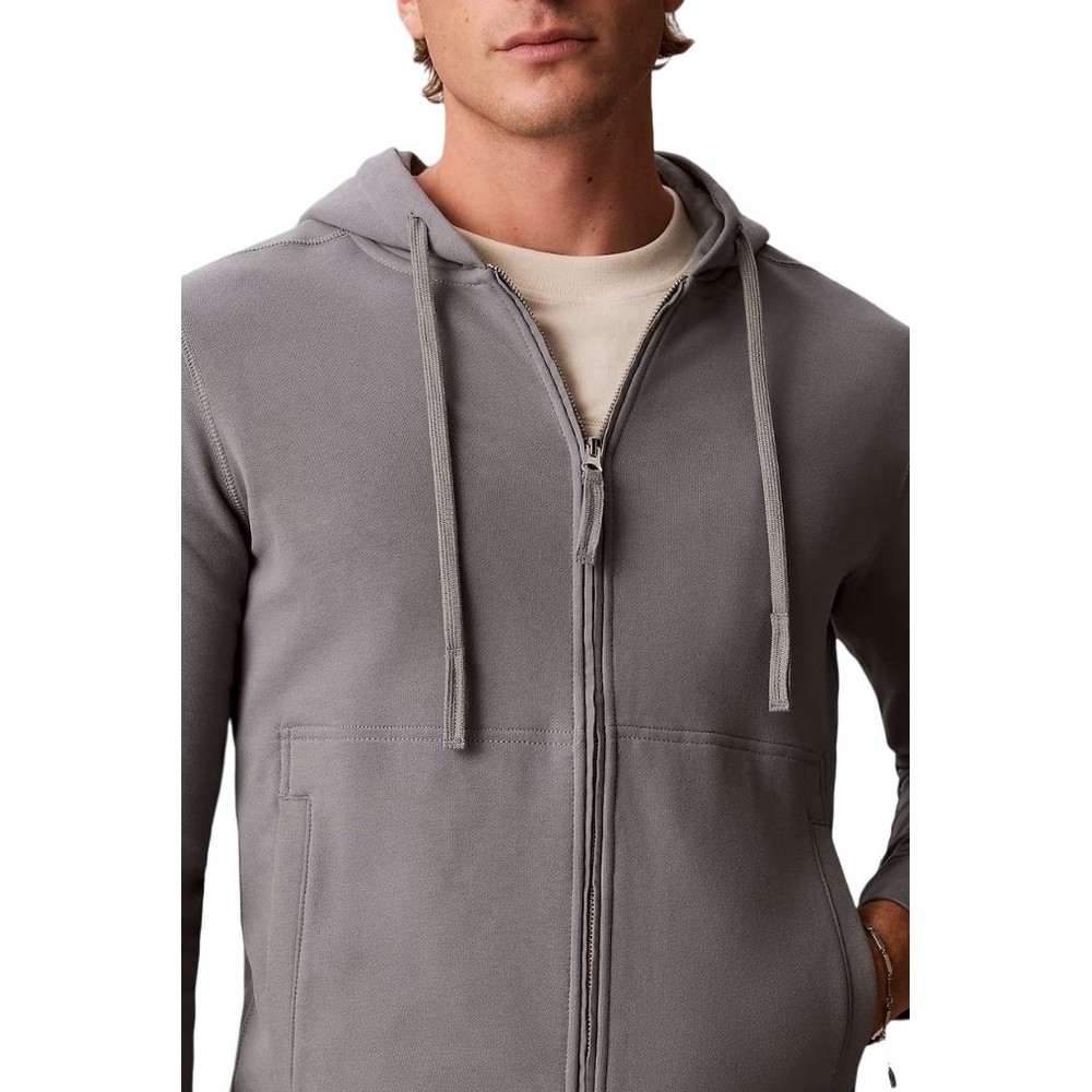 CALVIN KLEIN JEANS LS EU 350TERRY BADGE FZ HOODIE ΖΑΚΕΤΑ ΦΟΥΤΕΡ ΑΝΔΡΙΚΗ STEEL GRAY