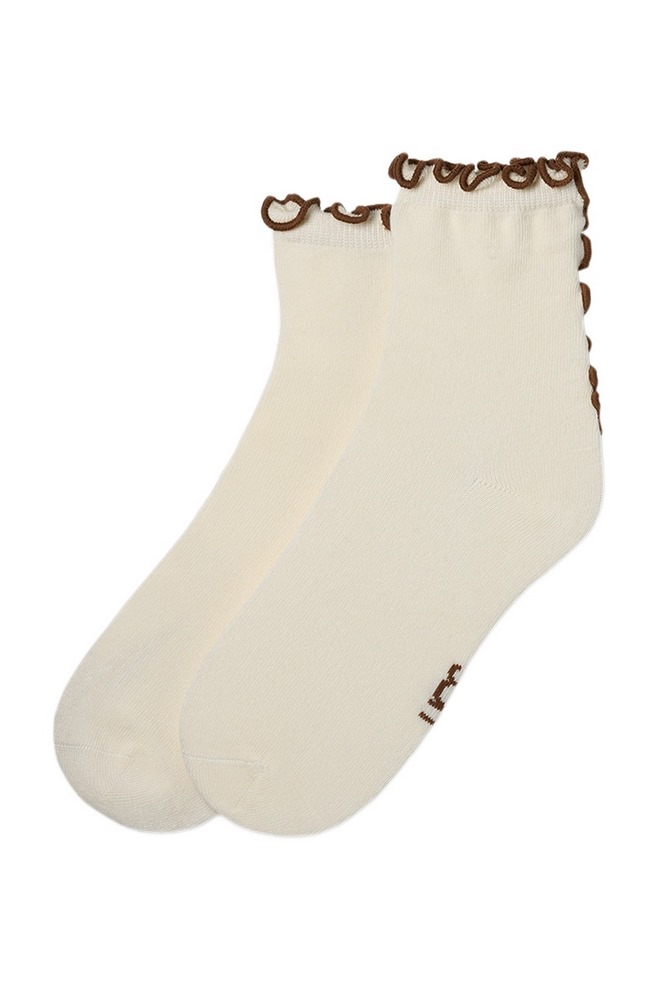 UGG KARSYN LETTUCE EDGE QUARTER II ΜΕΣΑΙΕΣ ΚΑΛΤΣΕΣ ΓΥΝΑΙΚΕΙΕΣ VANILLA