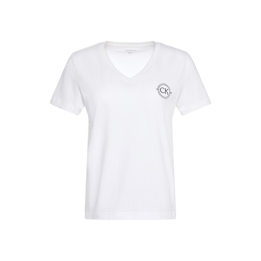 CALVIN KLEIN JEANS SS VNECK GRAPHIC T-SHIRT ΜΠΛΟΥΖΑ ΓΥΝΑΙΚΕΙΑ BRIGHT WHITE